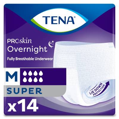 Unisex Adult Absorbent Underwear TENA ProSkin Overnight™ Super Pull On with Tear Away Seams Medium Disposable Heavy Absorbency