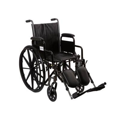 Wheelchair McKesson Dual Axle Desk Length Arm Swing-Away Elevating Legrest Black Upholstery 16 Inch Seat Width Adult 250 lbs. Weight Capacity