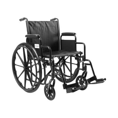 Wheelchair McKesson Dual Axle Full Length Arm Swing-Away Elevating Legrest Black Upholstery 18 Inch Seat Width Adult 300 lbs. Weight Capacity