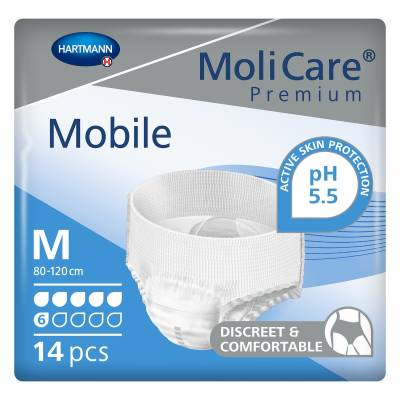 Unisex Adult Absorbent Underwear MoliCare® Premium Mobile 6D Pull On with Tear Away Seams Medium Disposable Moderate Absorbency