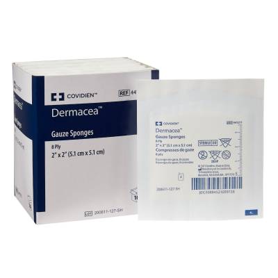 Gauze Sponge Dermacea™ 2 X 2 Inch 8-Ply Sterile 10 per Pack