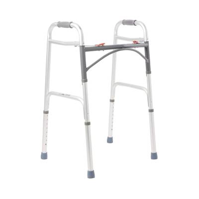Dual Release Folding Walker Adjustable Height McKesson Aluminum Frame 350 lbs. Weight Capacity 32 to 39 Inch Height Single