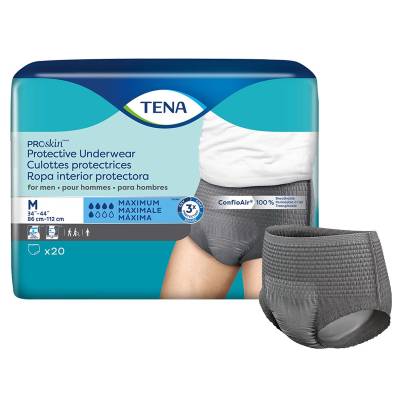 Male Adult Absorbent Underwear TENA® ProSkin™ Pull On with Tear Away Seams Medium Disposable Moderate Absorbency