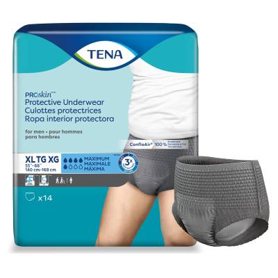 Male Adult Absorbent Underwear TENA® ProSkin™ Pull On with Tear Away Seams X-Large Disposable Moderate Absorbency