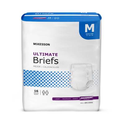 Unisex Adult Incontinence Brief McKesson Medium Disposable Heavy Absorbency