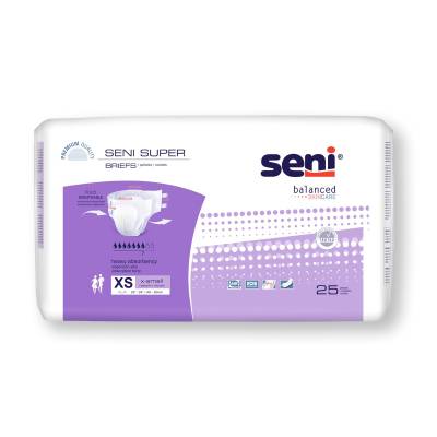 Unisex Adult Incontinence Brief Seni® Super X-Small Disposable Heavy Absorbency