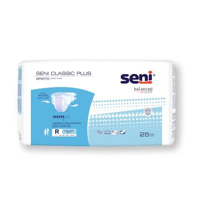 Unisex Adult Incontinence Brief Seni® Classic Plus Regular Disposable Moderate Absorbency