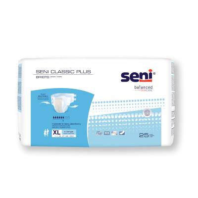 Unisex Adult Incontinence Brief Seni® Classic Plus X-Large Disposable Moderate Absorbency