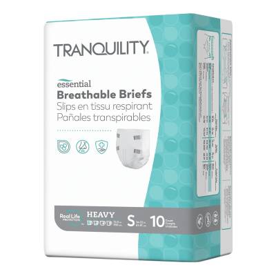 Unisex Adult Incontinence Brief Tranquility® Essential Small Disposable Heavy Absorbency