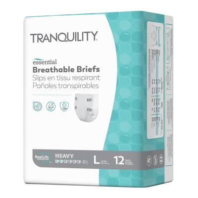 Unisex Adult Incontinence Brief Tranquility® Essential Large Disposable Heavy Absorbency