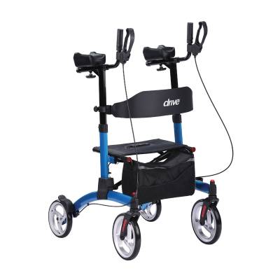 4 Wheel Rollator drive™ Upright Walker Blue Aluminum Frame