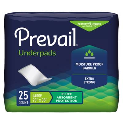 Disposable Underpad Prevail® 23 X 36 Inch Fluff Light Absorbency