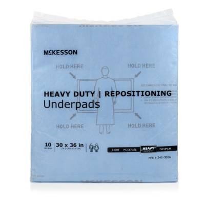 Disposable Underpad McKesson 30 X 36 Inch Super Absorbent Polymer Heavy Absorbency