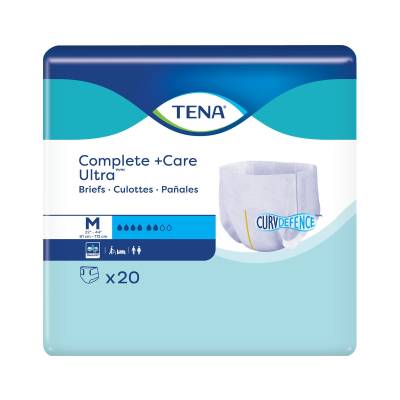 Unisex Adult Incontinence Brief TENA Complete + Care Ultra™ Medium Disposable Moderate Absorbency