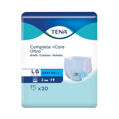 Unisex Adult Incontinence Brief TENA Complete + Care Ultra™ Large Disposable Moderate Absorbency