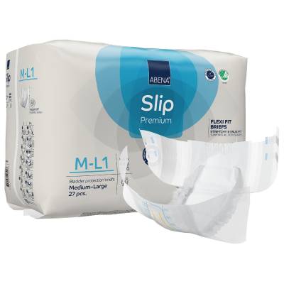 Unisex Adult Incontinence Brief Abena Slip Flexi Fit Medium / Large Disposable Moderate Absorbency