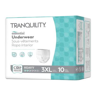 Unisex Adult Absorbent Underwear Tranquility® Essential Pull On with Tear Away Seams 3X-Large Disposable Heavy Absorbency
