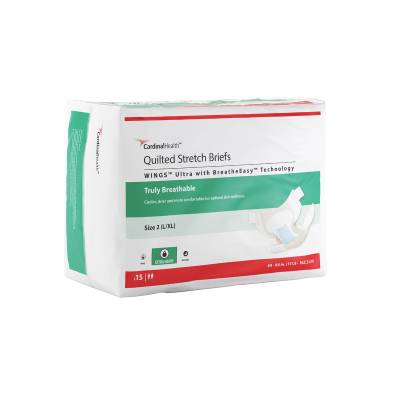 Unisex Incontinence Brief Wings™ Ultra Size 2 Disposable Heavy Absorbency