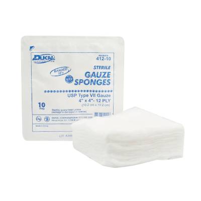 Gauze Sponge Dukal™ 4 X 4 Inch 12-Ply Sterile 10 per Pack