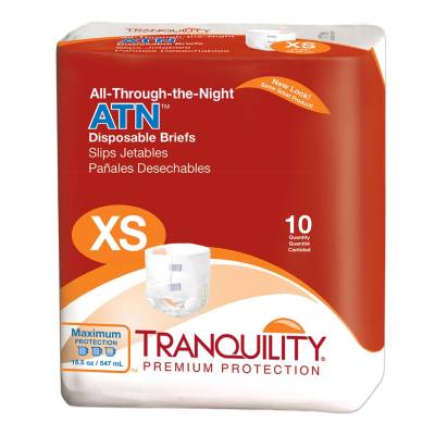 Unisex Adult Incontinence Brief Tranquility® ATN X-Small Disposable Heavy Absorbency