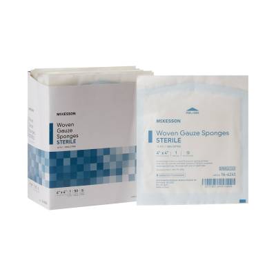 Gauze Sponge McKesson 4 X 4 Inch 12-Ply Sterile 1 per Pack