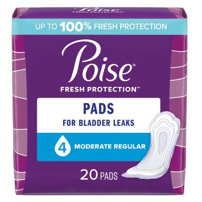 Bladder Control Pad Poise® Fresh Protection™ 10.9 Inch Length Moderate Absorbency Sodium Polyacrylate Core One Size Fits Most