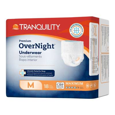 Unisex Adult Absorbent Underwear Tranquility® Premium OverNight™ Pull On with Tear Away Seams Medium Disposable Heavy Absorbency