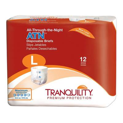 Unisex Adult Incontinence Brief Tranquility® ATN Large Disposable Heavy Absorbency