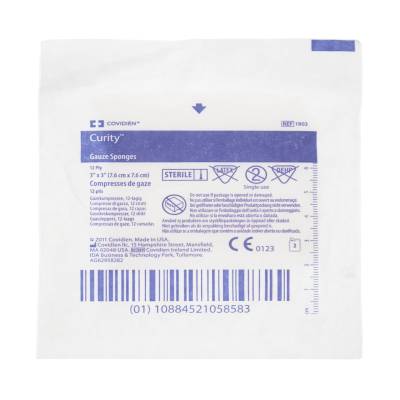 Gauze Sponge Curity™ 3 X 3 Inch 12-Ply Sterile 2 per Pack