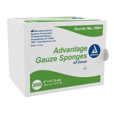 Gauze Sponge Advantage 4 X 4 Inch 8-Ply NonSterile 200 per Pack
