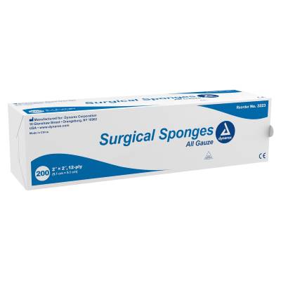 Gauze Sponge Dynarex® 2 X 2 Inch 12-Ply NonSterile 200 per Pack