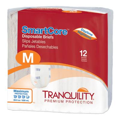 Unisex Adult Incontinence Brief Tranquility SmartCore™ Medium Disposable Heavy Absorbency