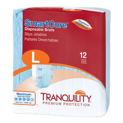 Unisex Adult Incontinence Brief Tranquility SmartCore™ Large Disposable Heavy Absorbency