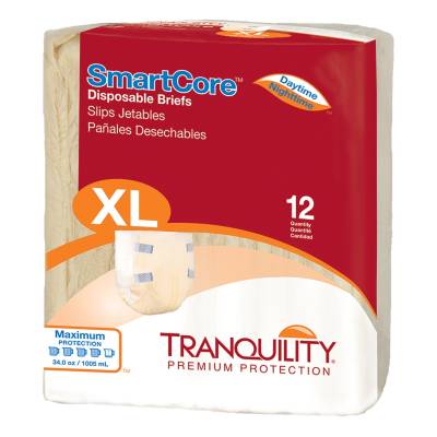 Unisex Adult Incontinence Brief Tranquility SmartCore™ X-Large Disposable Heavy Absorbency