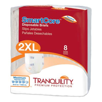 Unisex Adult Incontinence Brief Tranquility SmartCore™ 2X-Large Disposable Heavy Absorbency