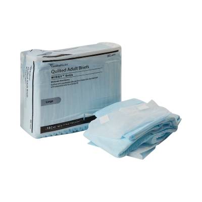 Unisex Adult Incontinence Brief Wings™ Extra Quilted Large Disposable Moderate Absorbency
