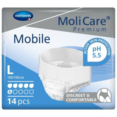 Unisex Adult Absorbent Underwear MoliCare® Premium Mobile 6D Pull On with Tear Away Seams Large Disposable Moderate Absorbency