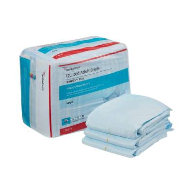 Unisex Adult Incontinence Brief Wings™ Plus Quilted Large Disposable Heavy Absorbency
