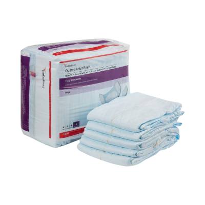 Unisex Adult Incontinence Brief Wings™ Overnight Quilted Large Disposable Heavy Absorbency