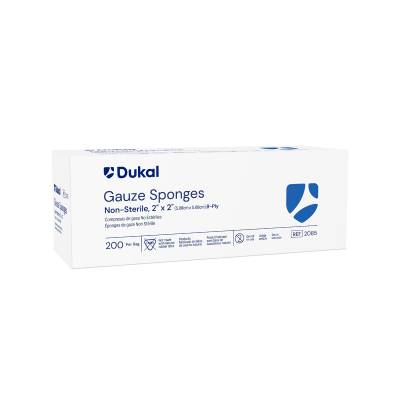 Gauze Sponge Dukal™ 2 X 2 Inch 8-Ply NonSterile 200 per Pack