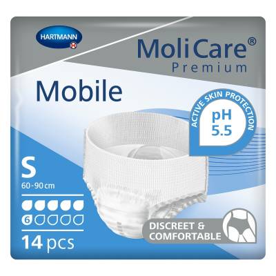 Unisex Adult Absorbent Underwear MoliCare® Premium Mobile 6D Pull On with Tear Away Seams Small Disposable Moderate Absorbency