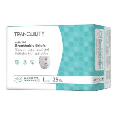 Unisex Adult Incontinence Brief Tranquility® Essential Large Disposable Moderate Absorbency