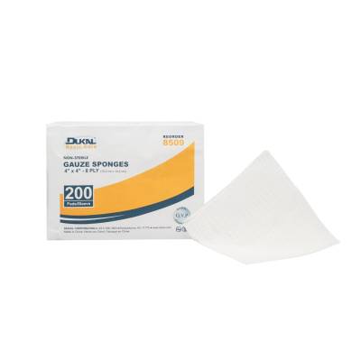 Gauze Sponge Basic Care 4 X 4 Inch 8-Ply NonSterile 200 per Pack