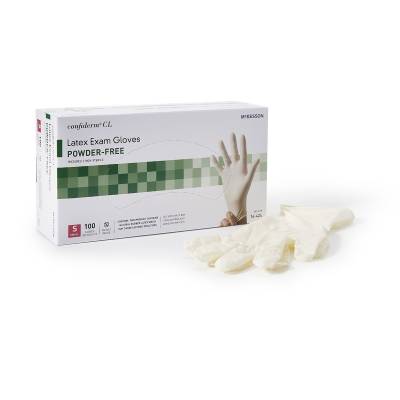 Exam Glove McKesson Confiderm® Small NonSterile Latex Standard Cuff Length Textured Fingertips Ivory Not Rated