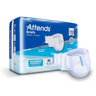 Unisex Incontinence Brief Attends® Medium Disposable Heavy Absorbency