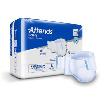 Unisex Adult Incontinence Brief Attends® Care Advanced Large Disposable Heavy Absorbency