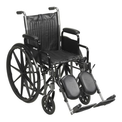 Wheelchair McKesson Dual Axle Desk Length Arm Swing-Away Footrest Black Upholstery 16 Inch Seat Width Adult 250 lbs. Weight Capacity