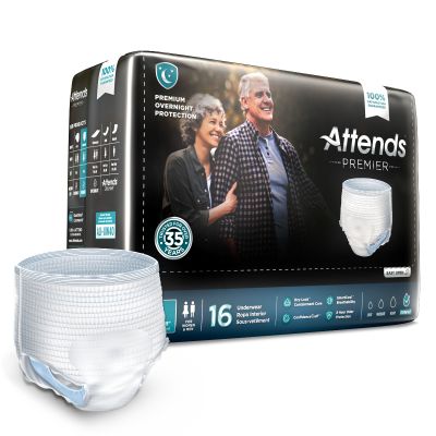 Unisex Adult Absorbent Underwear Attends® Premier Pull On with Tear Away Seams Large Disposable Heavy Absorbency