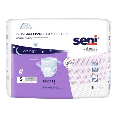 Unisex Adult Absorbent Underwear Seni® Active Super Plus Pull On with Tear Away Seams Small Disposable Heavy Absorbency