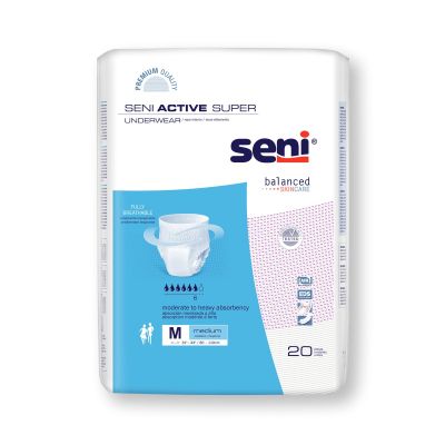 Unisex Adult Absorbent Underwear Seni® Active Super Pull On with Tear Away Seams Medium Disposable Moderate Absorbency